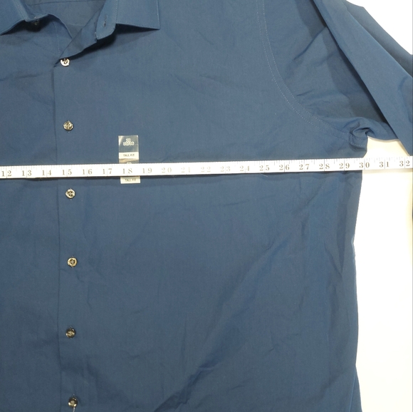 NWT Kenneth Cole Unlisted Dark Blue Button Up Dress Shirt, Tall 20 35/36 - Picture 10 of 15